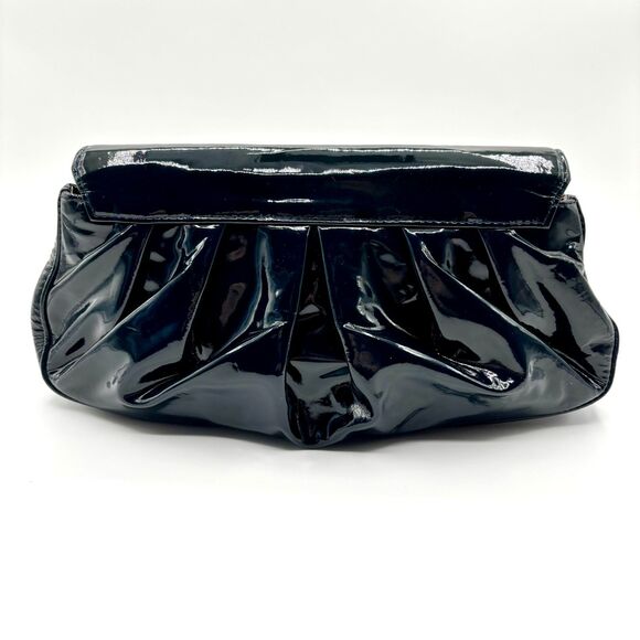 Rare LAI Patent Leather Clutch | Blue/Green Color w Metallic Gold Interior | Y2K - Picture 7 of 15